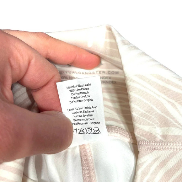 Spiritual Gangster High Vibe Leggings Pink Palm Print Size XS - Picture 10 of 10